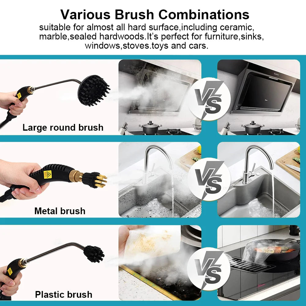 Steam Cleaner 2500W High Pressure Steam Cleaner Handheld High Temperature Steam Cleaner For Home Kitchen Bathroom Car  Cleaning